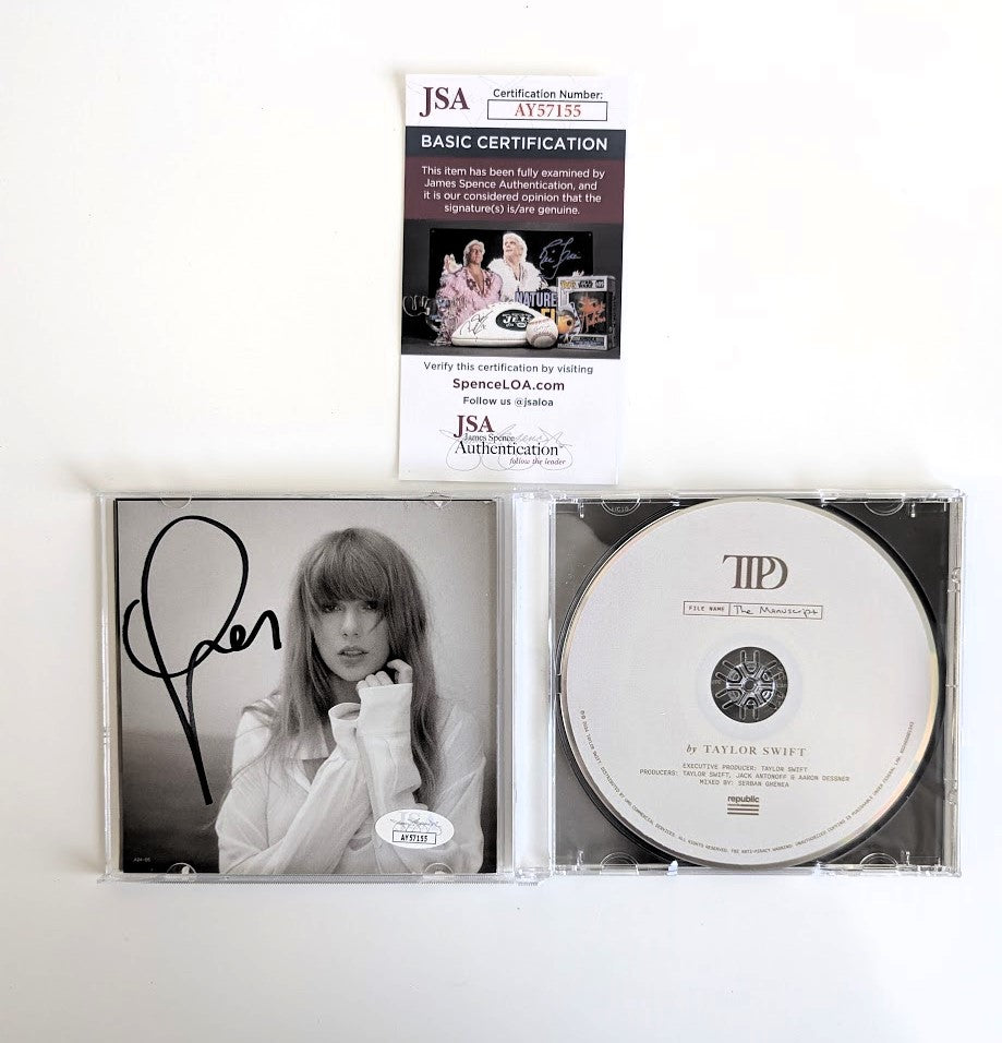 Taylor Swift Cd Autografiado, firma autenticada por JSA con número AY57155