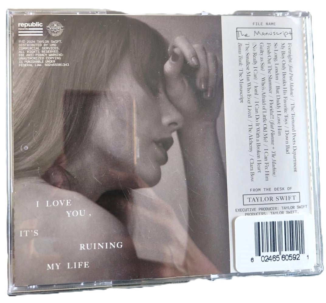 Taylor Swift Cd Autografiado, firma autenticada por JSA con número AY57155