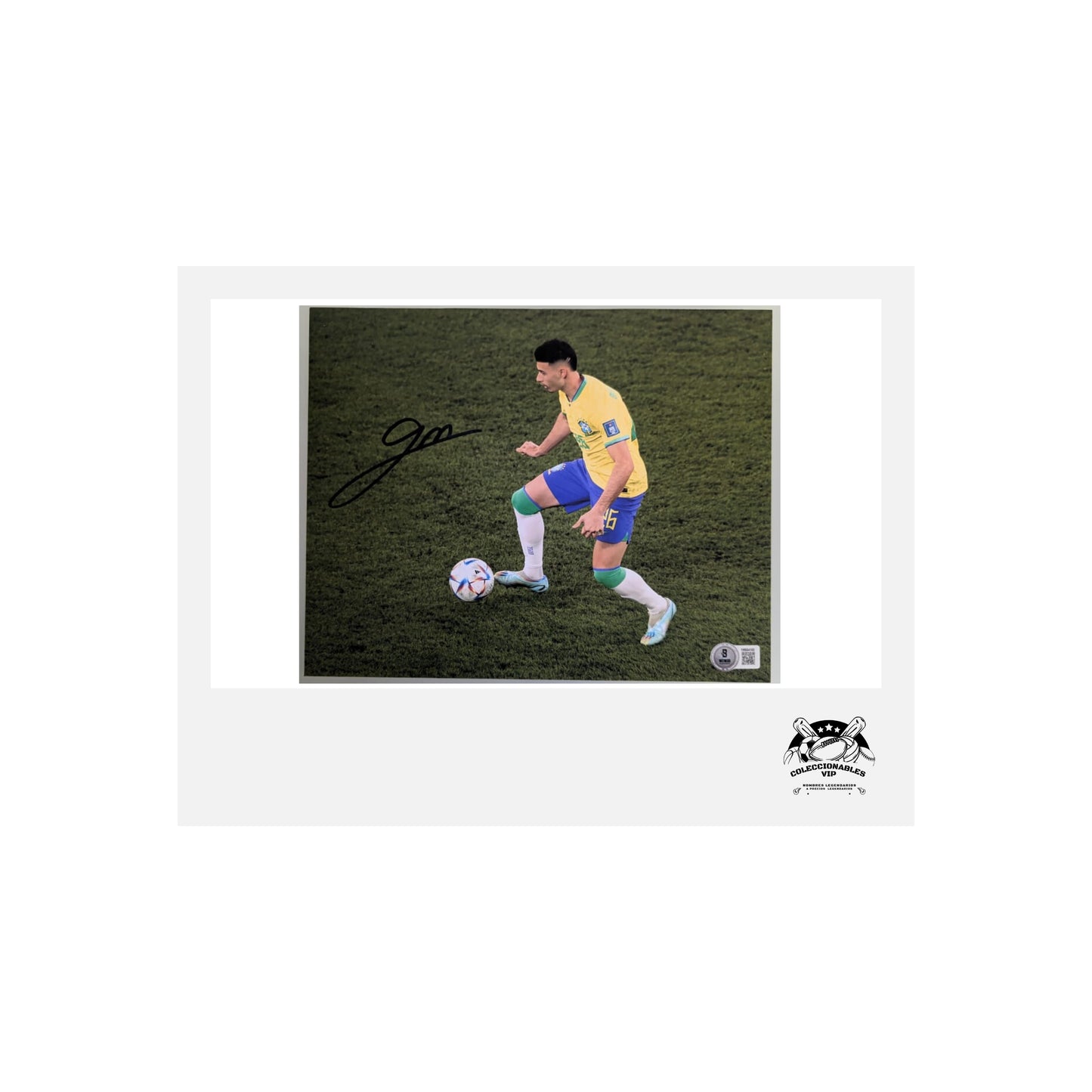 Gabriel Martinelli Brasil fotografía autografiada firma certificada por Beckett 1W654150