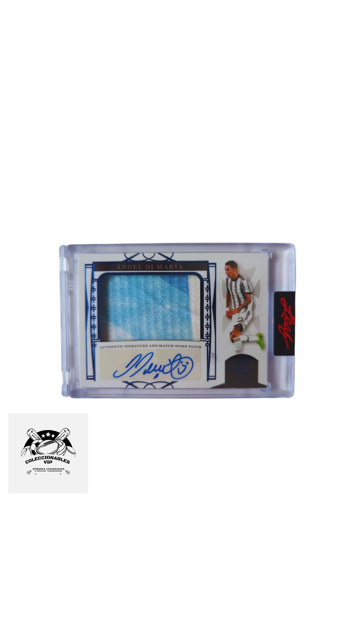 Ángel Di María Tarjeta Leaf en el frente encontrarás pieza de playera y autógrafo, edición limitada 2/15.
