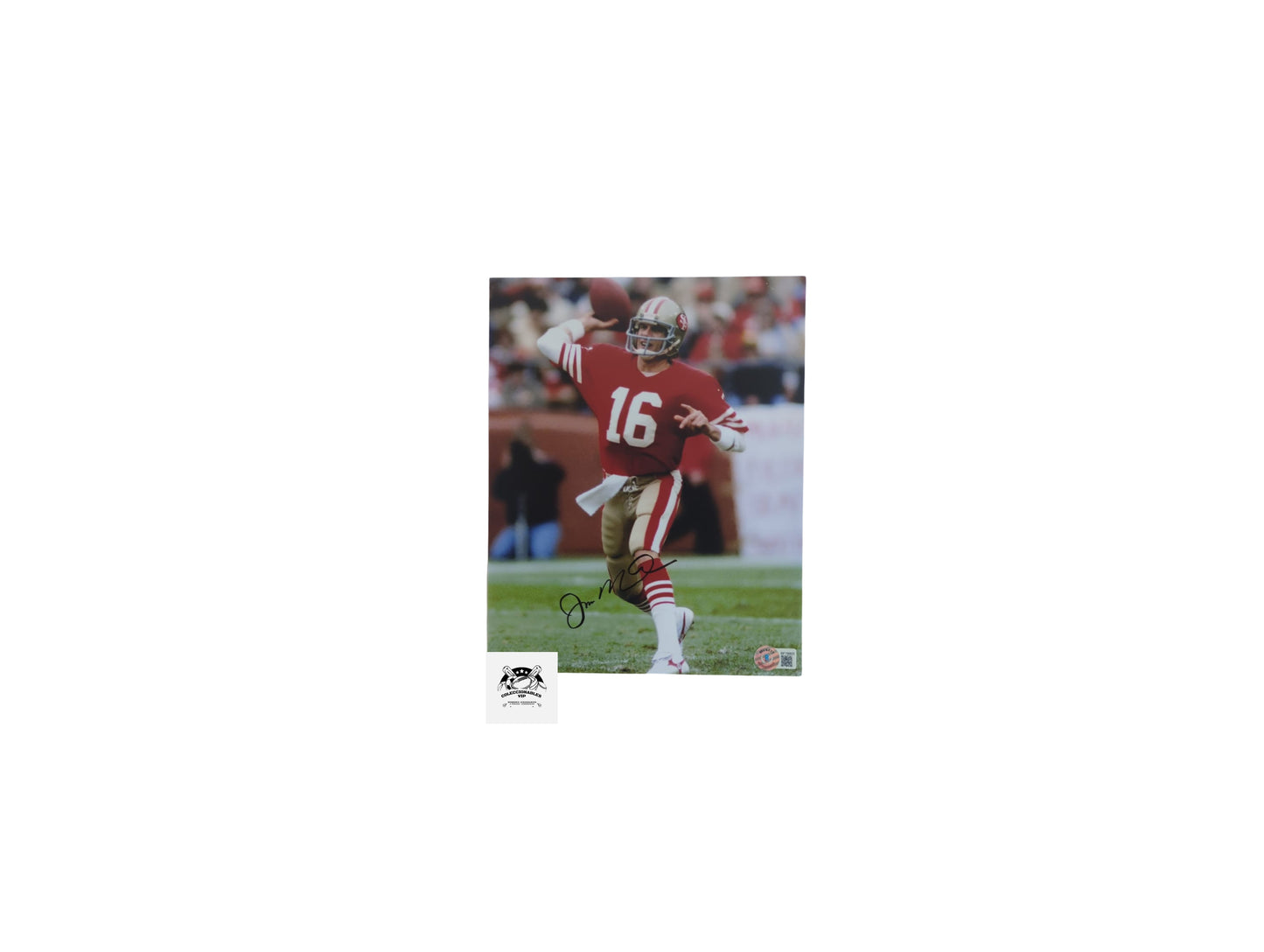 Joe Montana por lanzar Fotografía San Francisco 49ers autografiada firma certificada por Beckett BF78805