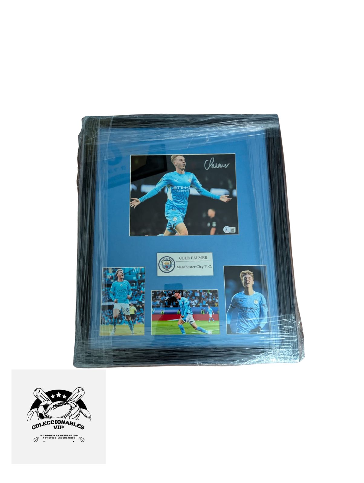 Cole Palmer Manchester City Cuadro con Fotografía autografiada firma certificada por Beckett WW42937.