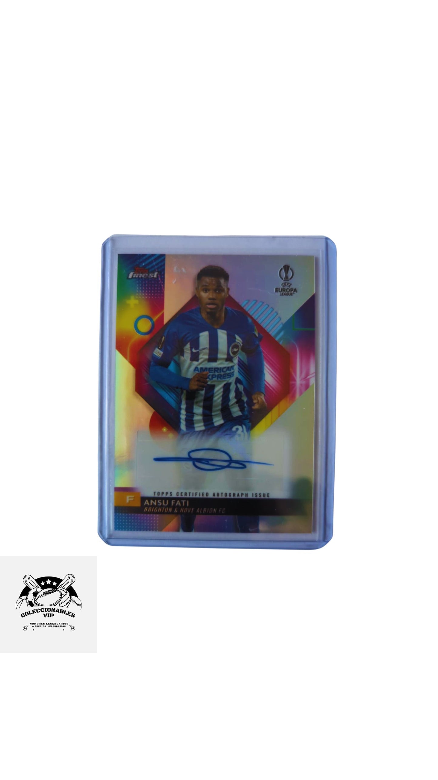 Ansu Fati Tarjeta Brighton & Hove Albion FC Topps con autografo