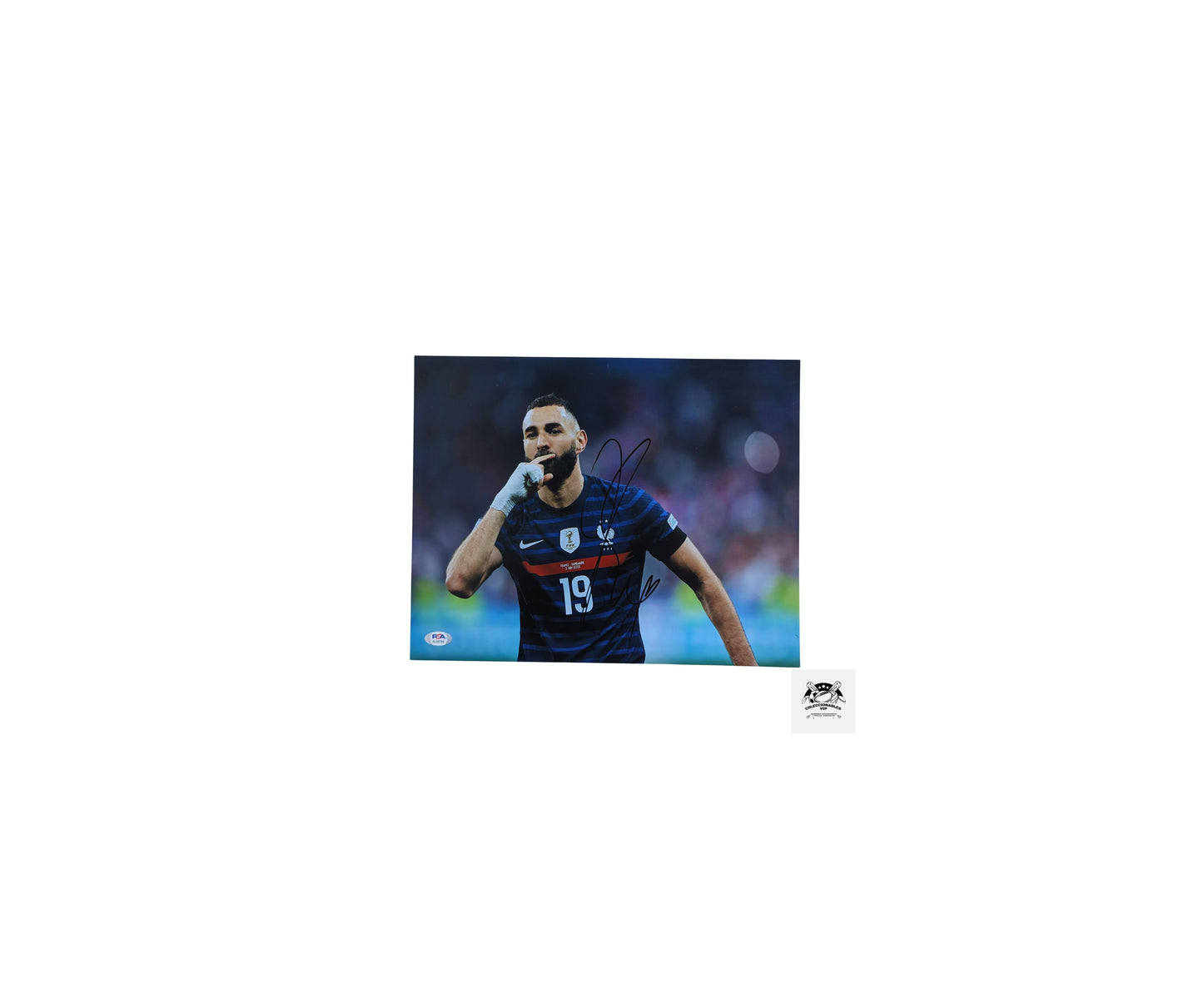 Karim Benzema Francia fotografía autografiada certificada por PSA AL52764