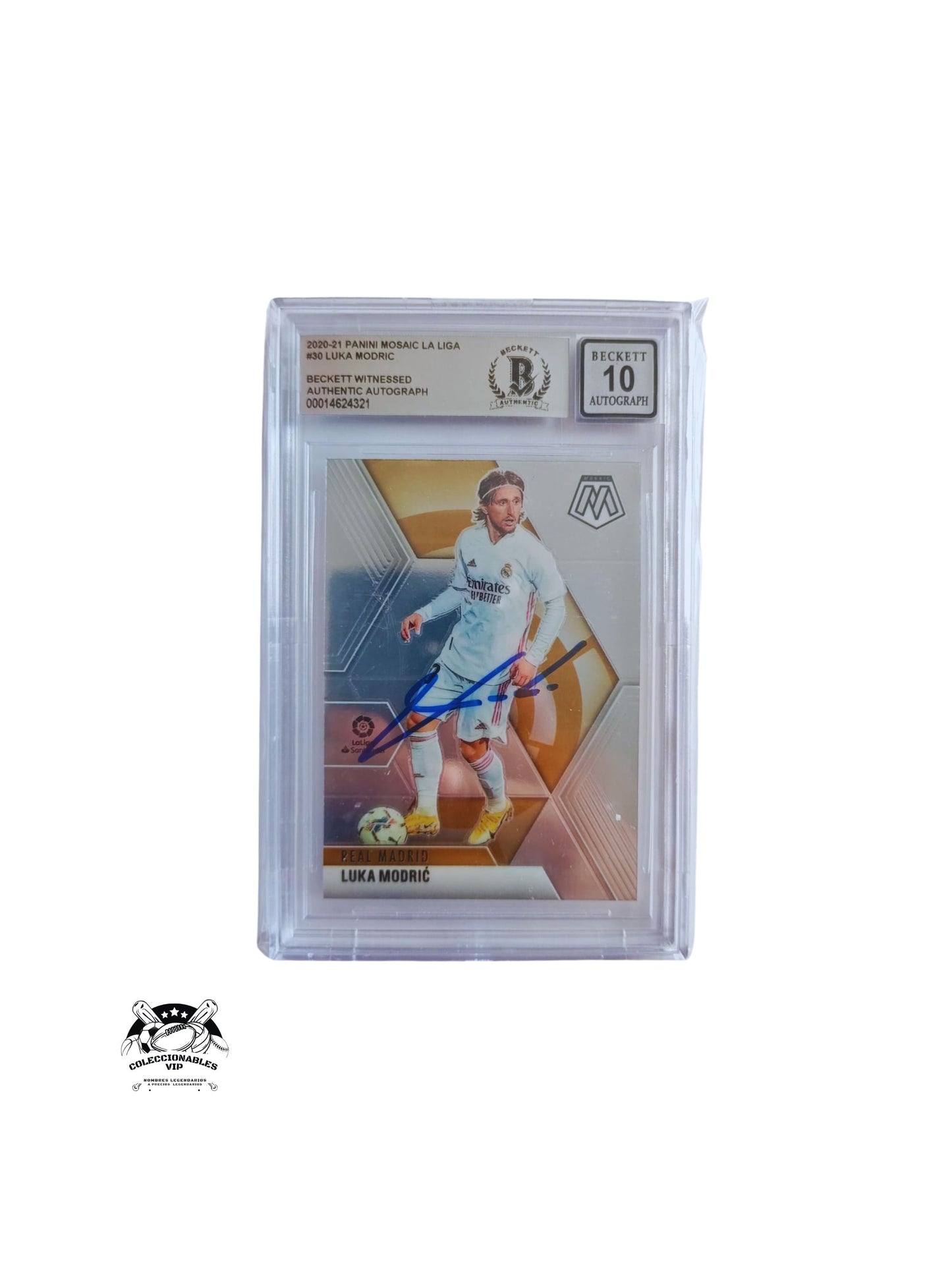 Luka Modric TARJETA Real Madrid 00014624321 autografiada autógrafo certificado por Beckett.