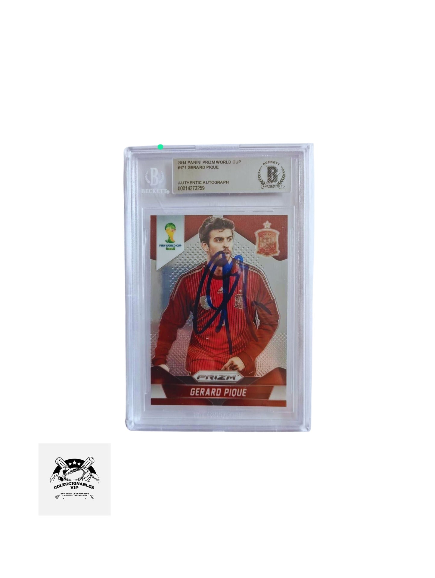 Gerard Pique TARJETA España 00014273259 autografiada autógrafo certificado por Beckett.