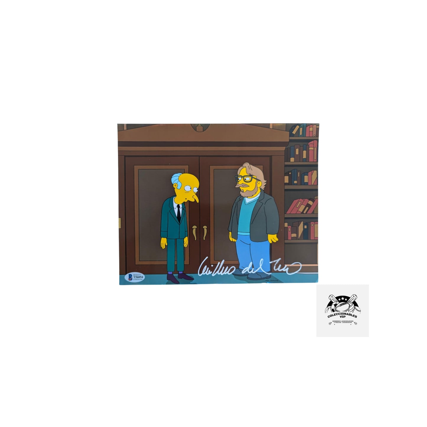 Guillermo del Toro fotografía Los Simpsons autografiada firma certificada por Beckett T56054