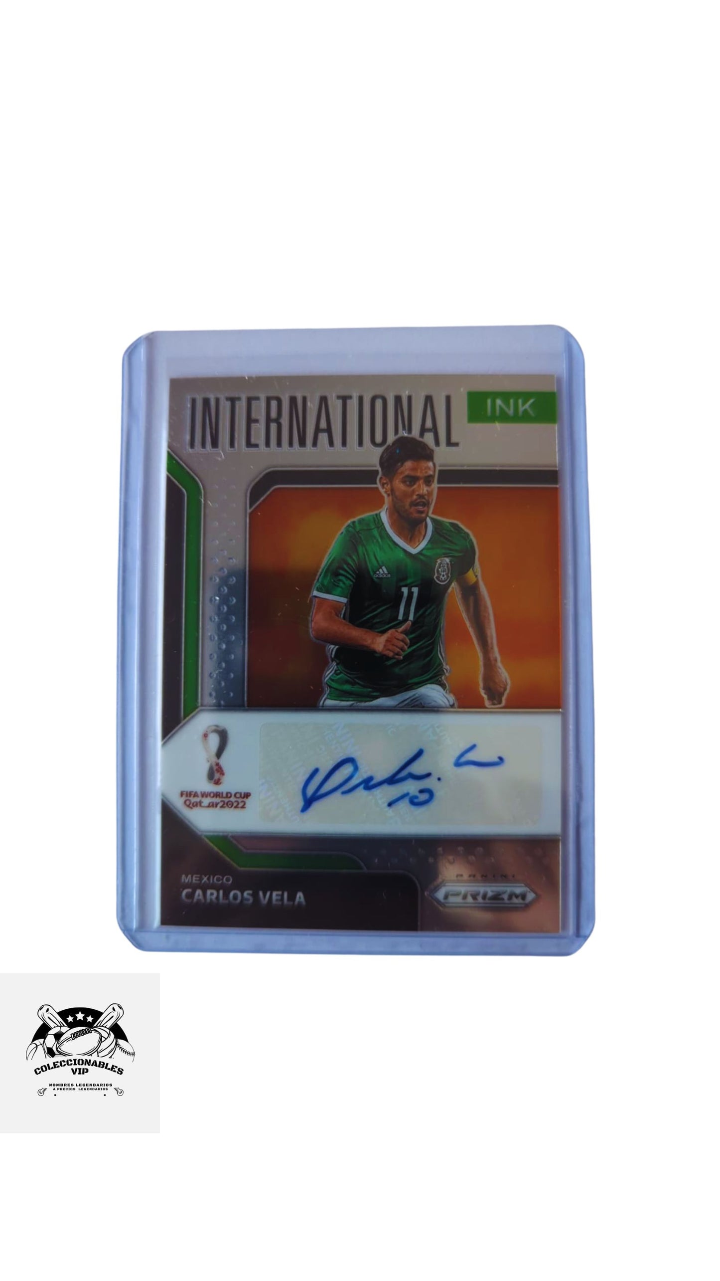 Carlos Vela Tarjeta México Panini autografiada.