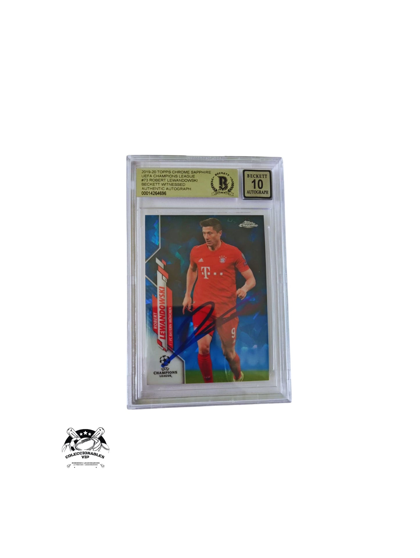 Robert Lewandowski TARJETA FC Bayern München 00014264696 autografiada autógrafo certificado por Beckett.
