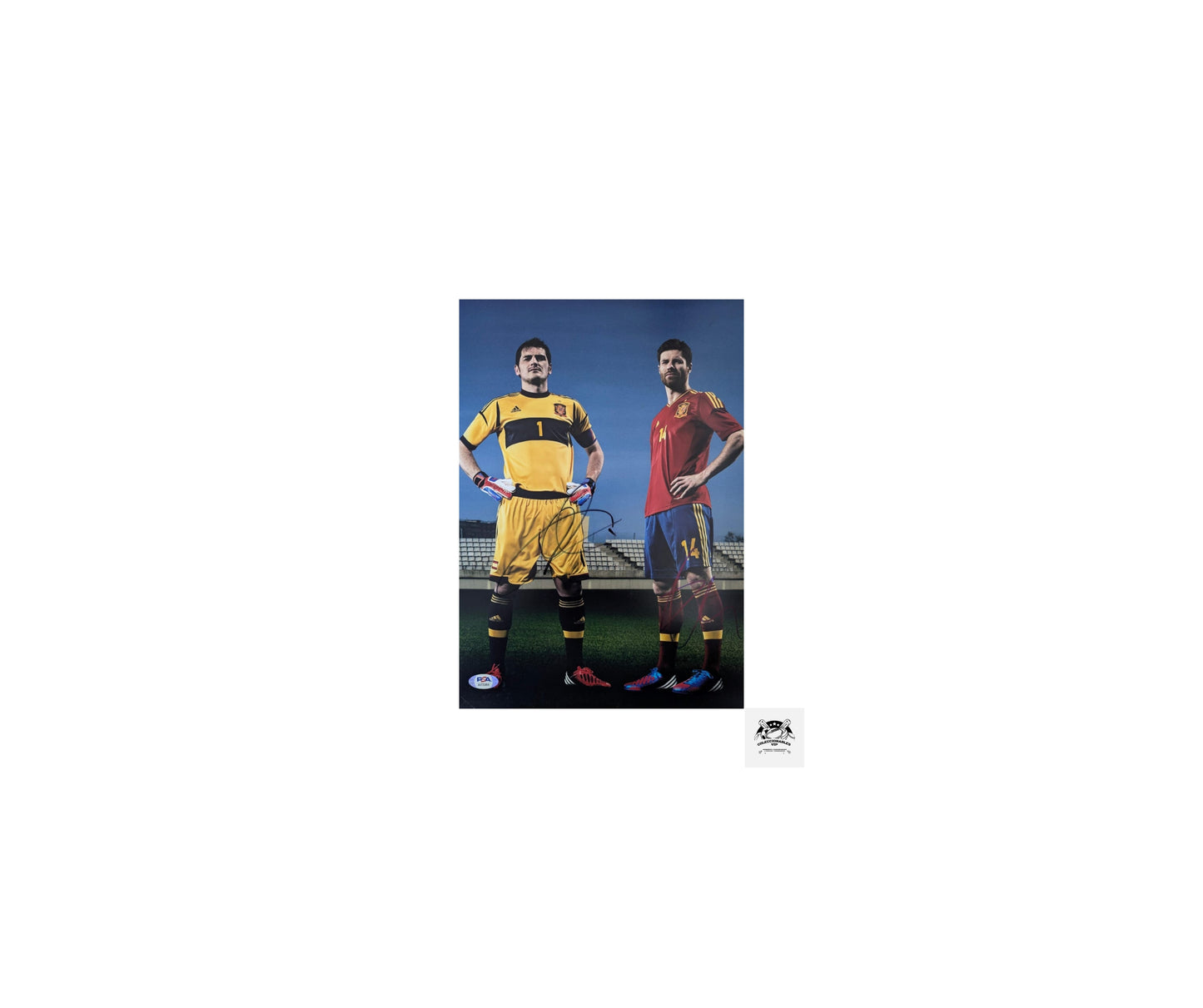 Iker Casillas y Xabi Alonso fotografía autografiada firmas certificada por PSA AI73366
