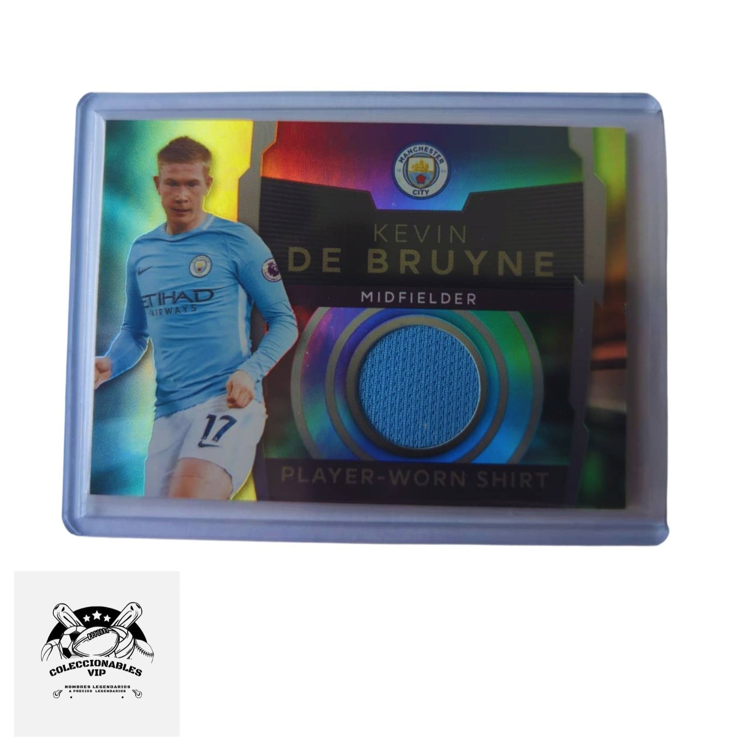 Kevin de Bruyne Tarjeta Manchester City Topps con pedazo de playera