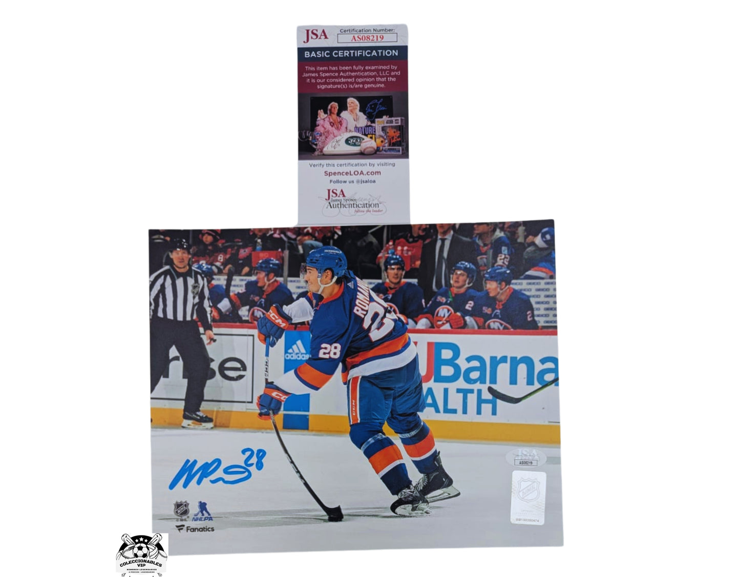 Alexander Romanov Fotografía Autografiada doble certificado JSA AS08219 y NHL by Fanatics BB150350474.