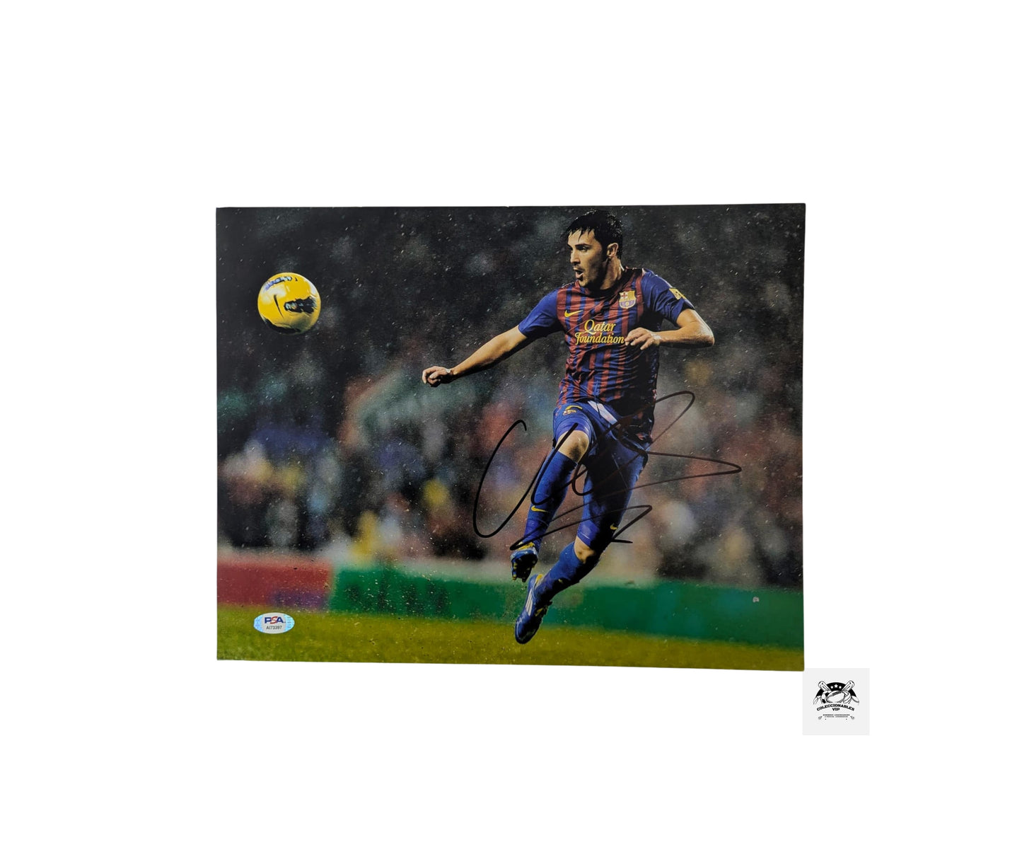 David Villa Barcelona fotografía autografiada certificada por PSA AI73397