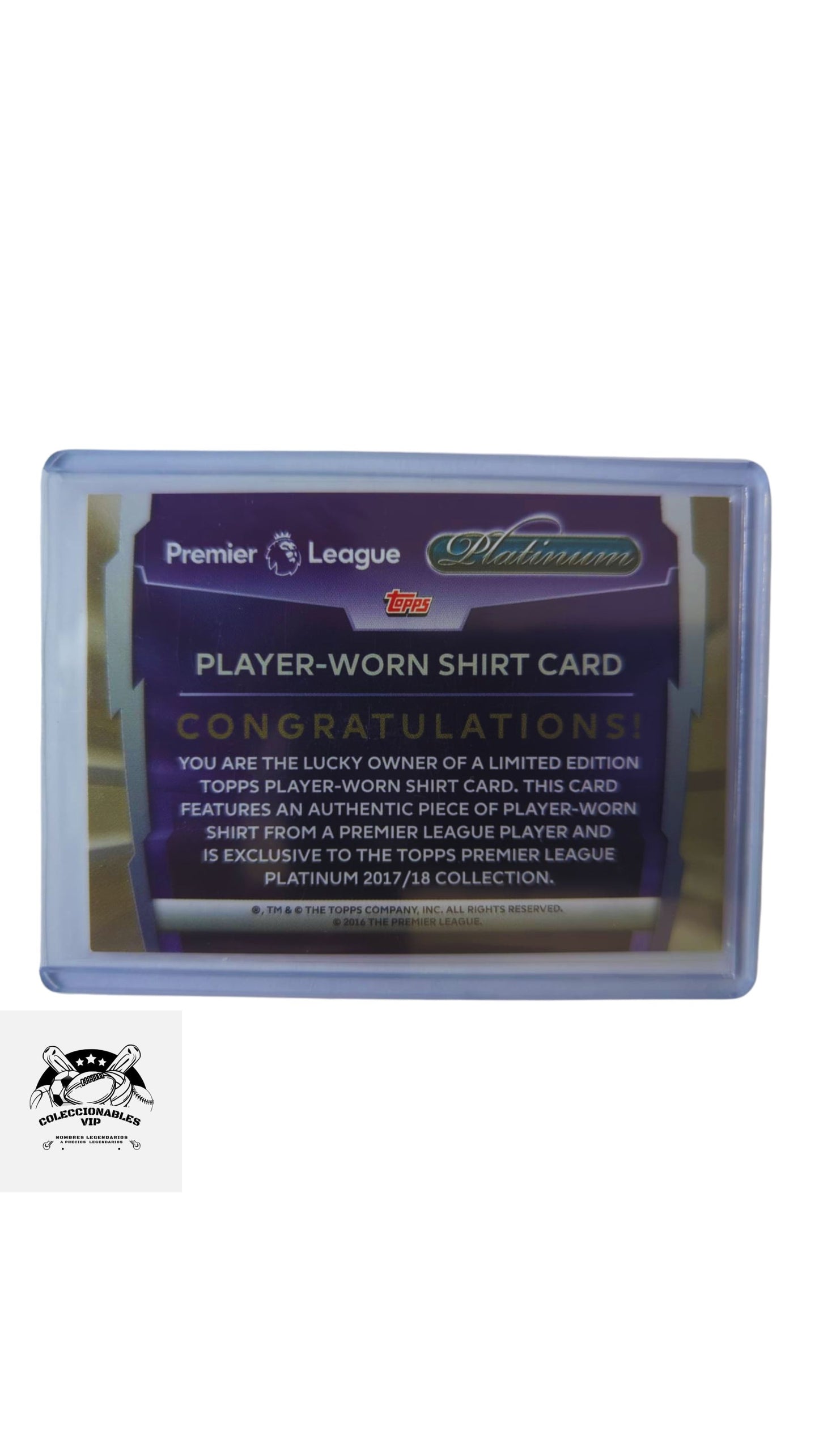 Kevin de Bruyne Tarjeta Manchester City Topps con pedazo de playera
