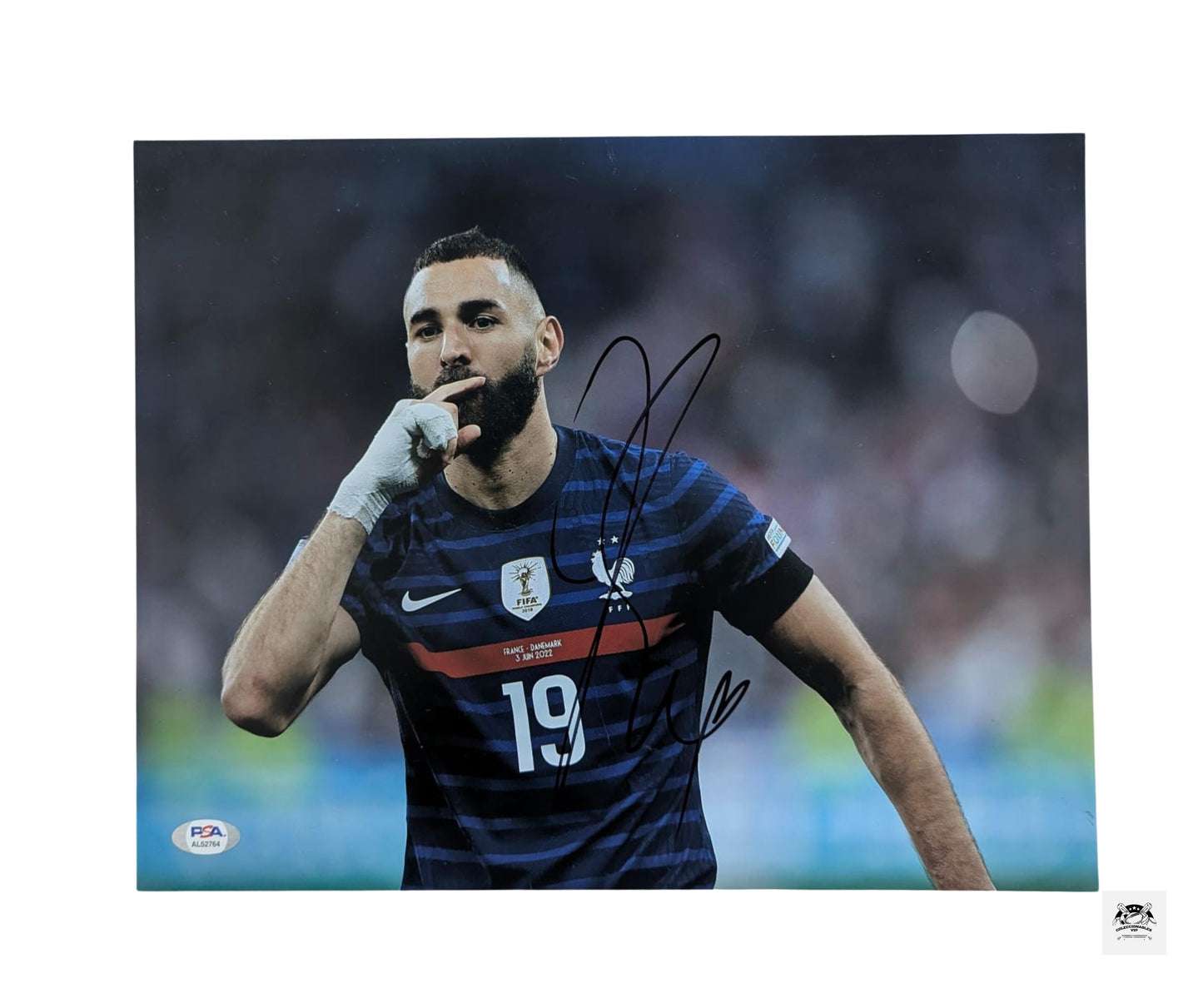 Karim Benzema Francia fotografía autografiada certificada por PSA AL52764