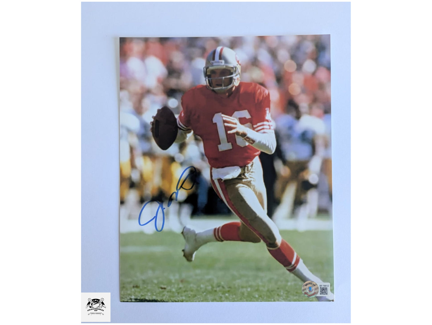 Joe Montana por lanzar Fotografía San Francisco 49ers autografiada firma certificada por Beckett BF78812