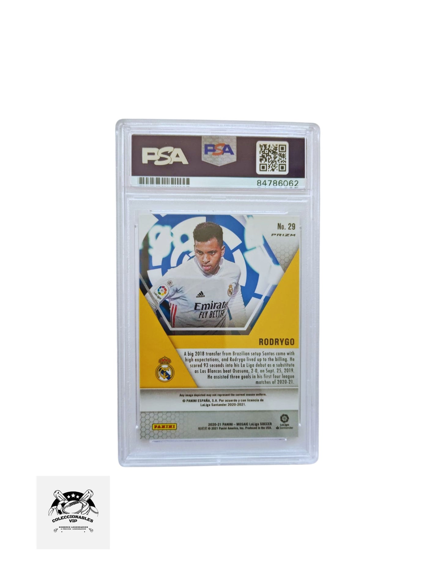 Rodrygo Tarjeta Real Madrid autografiada autenticada por PSA 84786062.