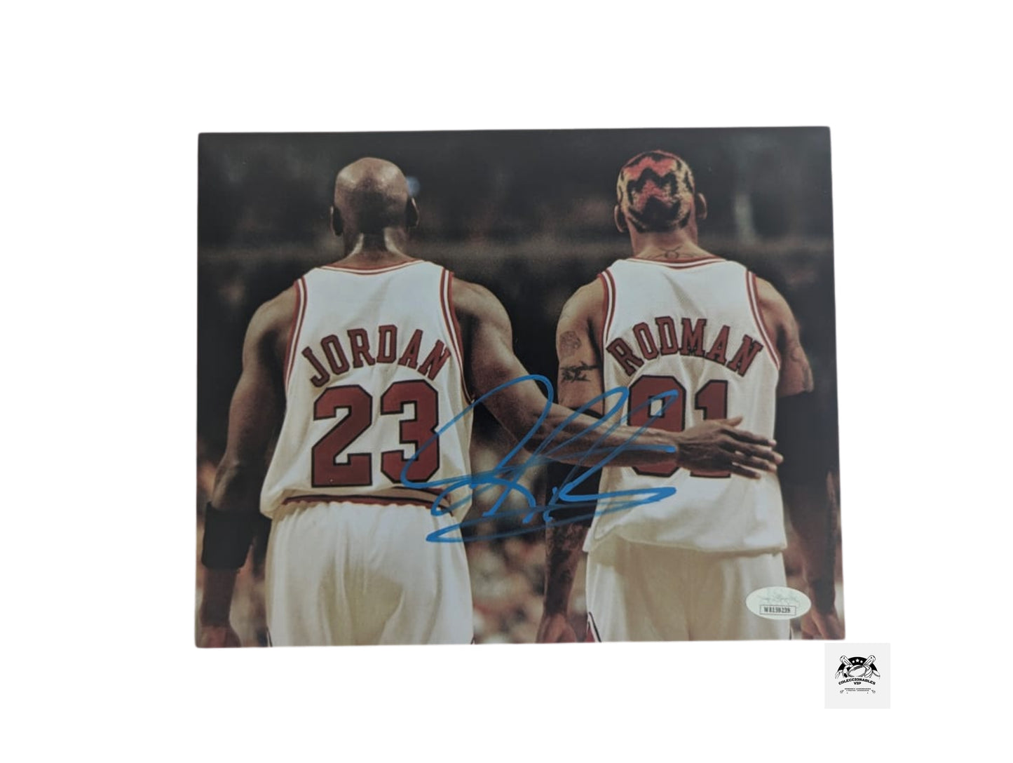 Dennis Rodman Chicago Bulls fotografía autografiada dueto “The Last Dance” certificado JSA WB159239