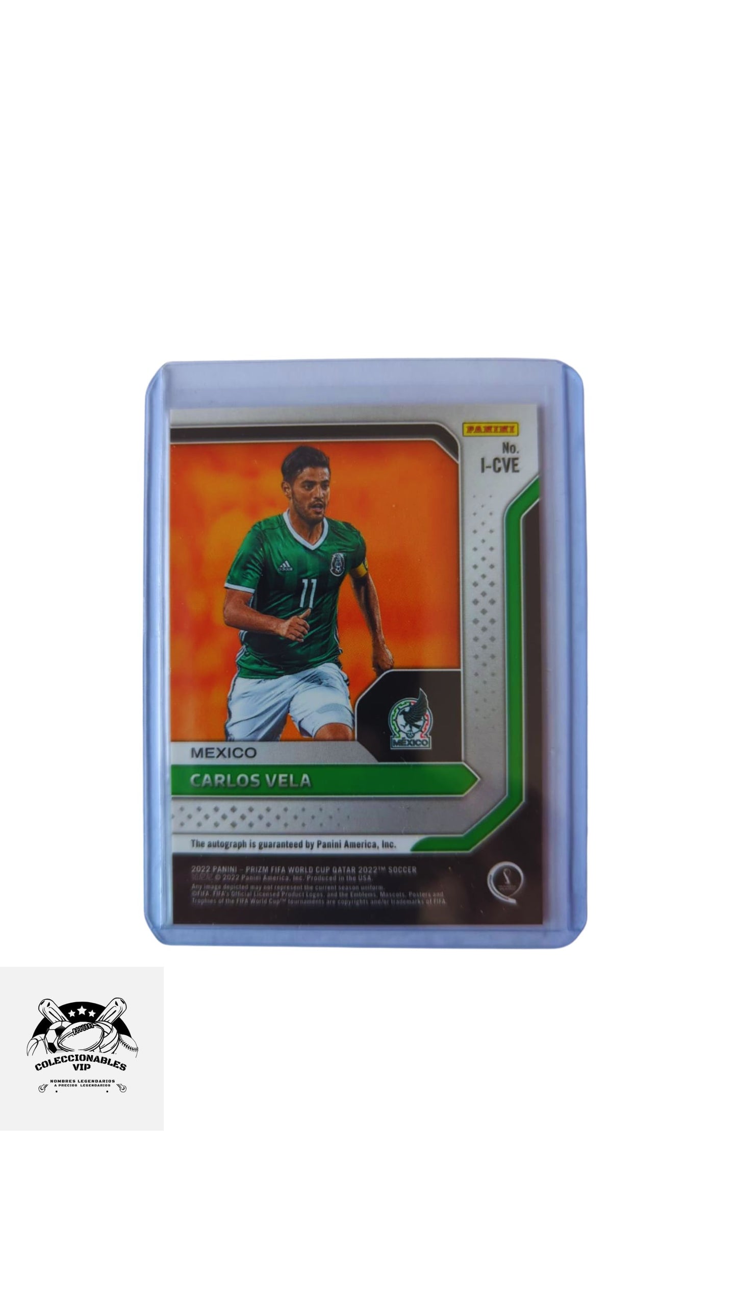 Carlos Vela Tarjeta México Panini autografiada.
