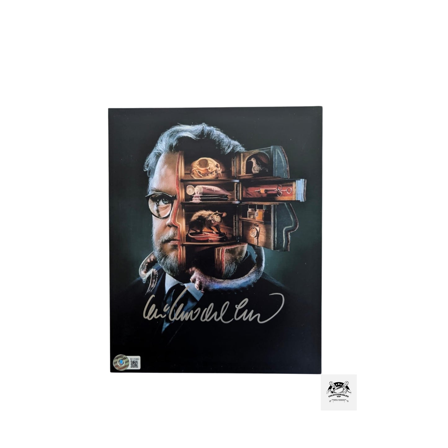 Guillermo del Toro Gabinete de Curiosidades fotografía autografiada firma certificada por Beckett BH25963