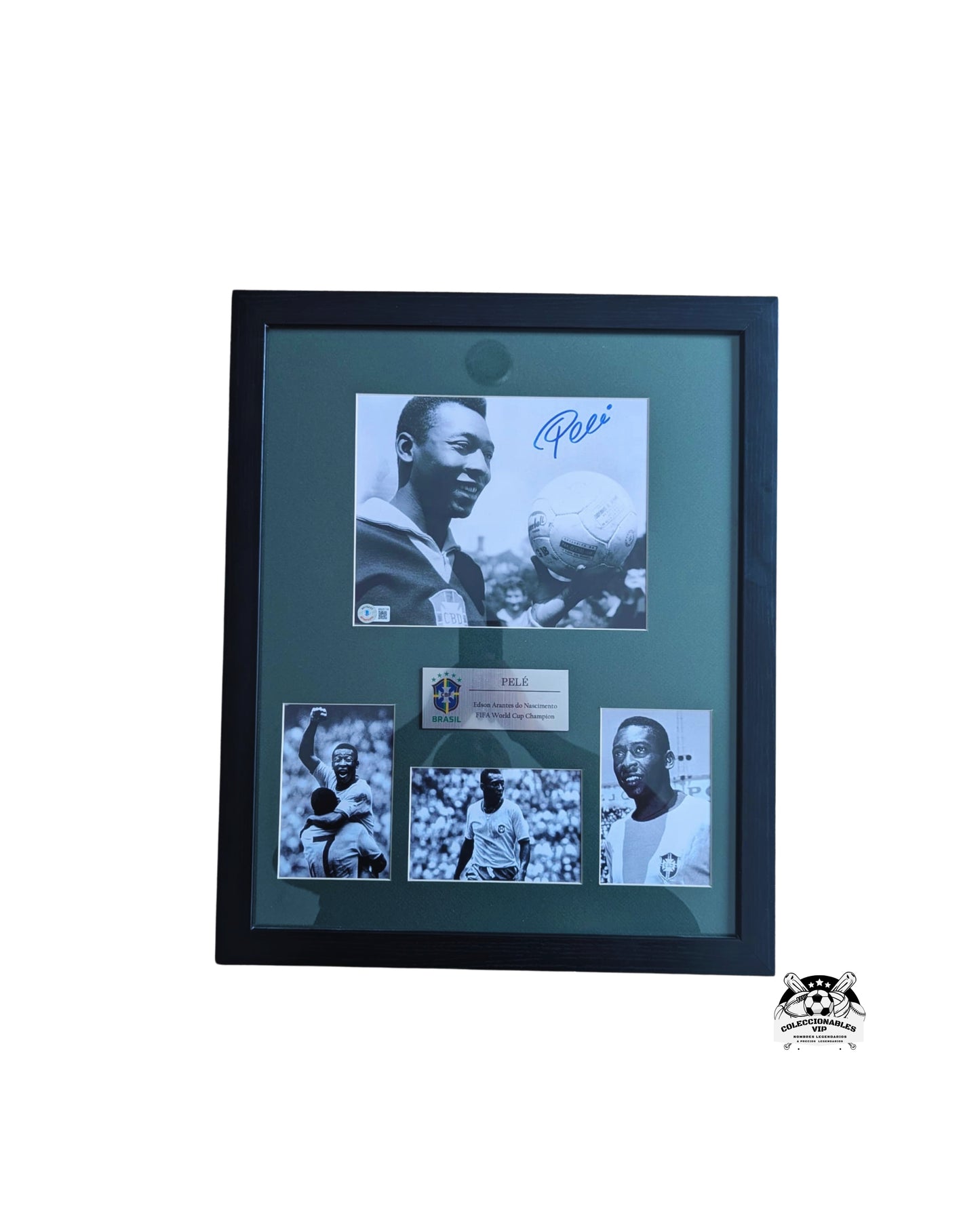 Pele foto autografiada y enmarcada certificada por Beckett BB25116..