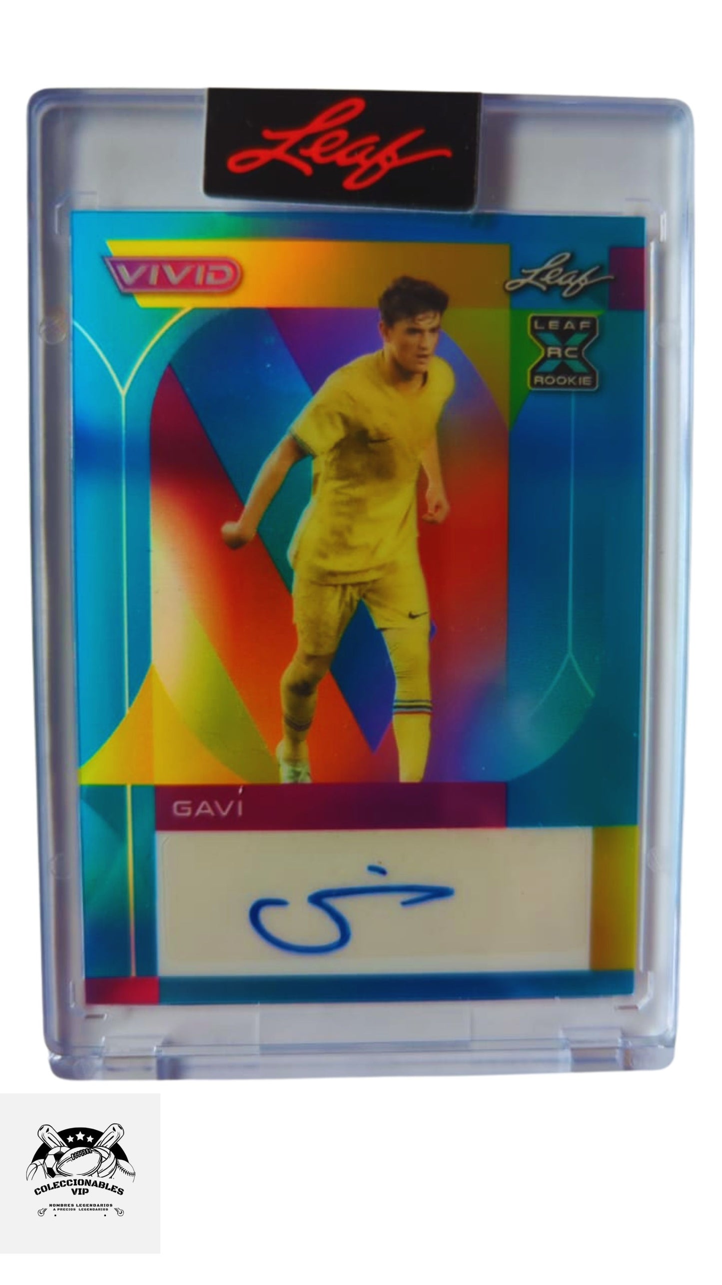 Gavi Tarjeta 1/1 Leaf Rookie en el frente encontrarás su autógrafo.