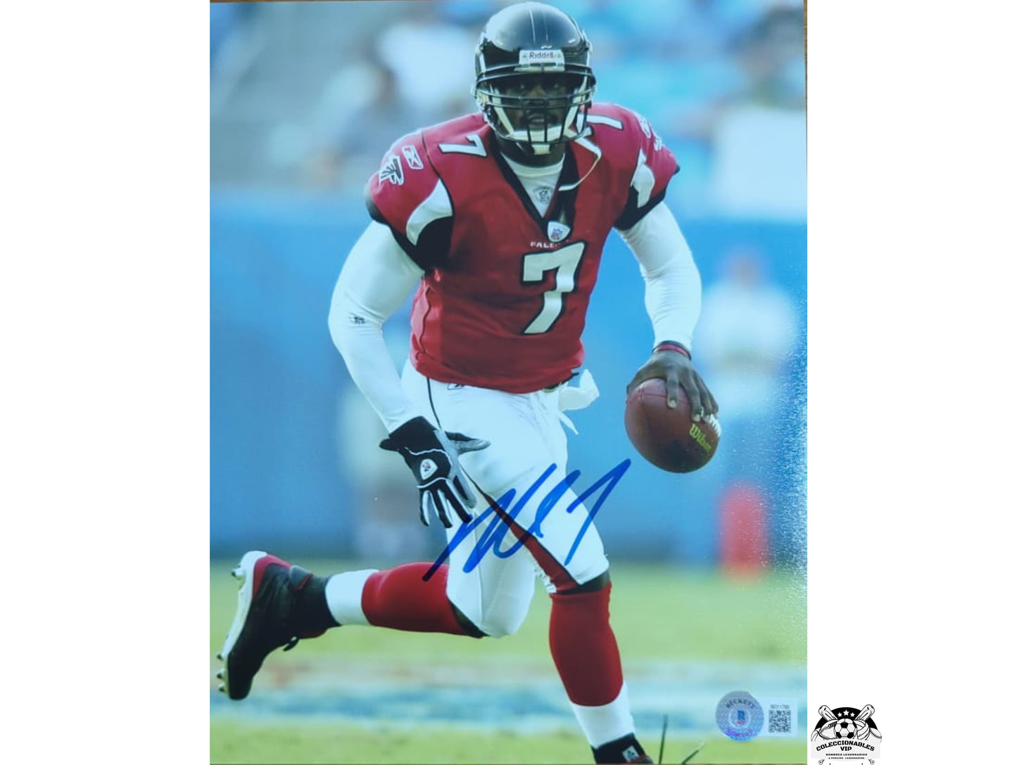 Michael Vick Fotografía Atlanta Falcons autografiada firma certificada por Beckett W311795.