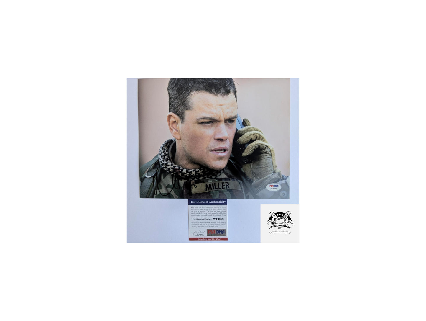 Matt Damon fotografía autografiada firma certificada por PSA W19982