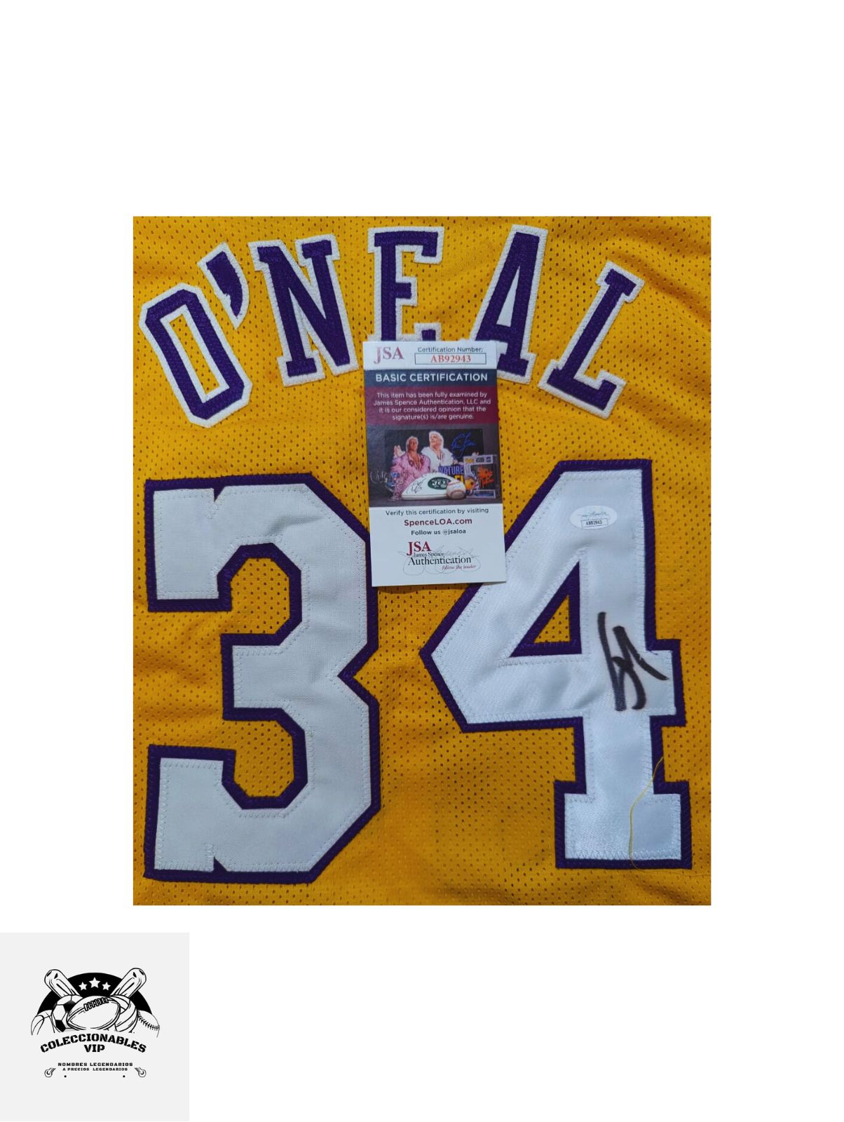 Shaquille O’neal Playera Los Angeles autografiada autentificada por la compañía JSA AB92943