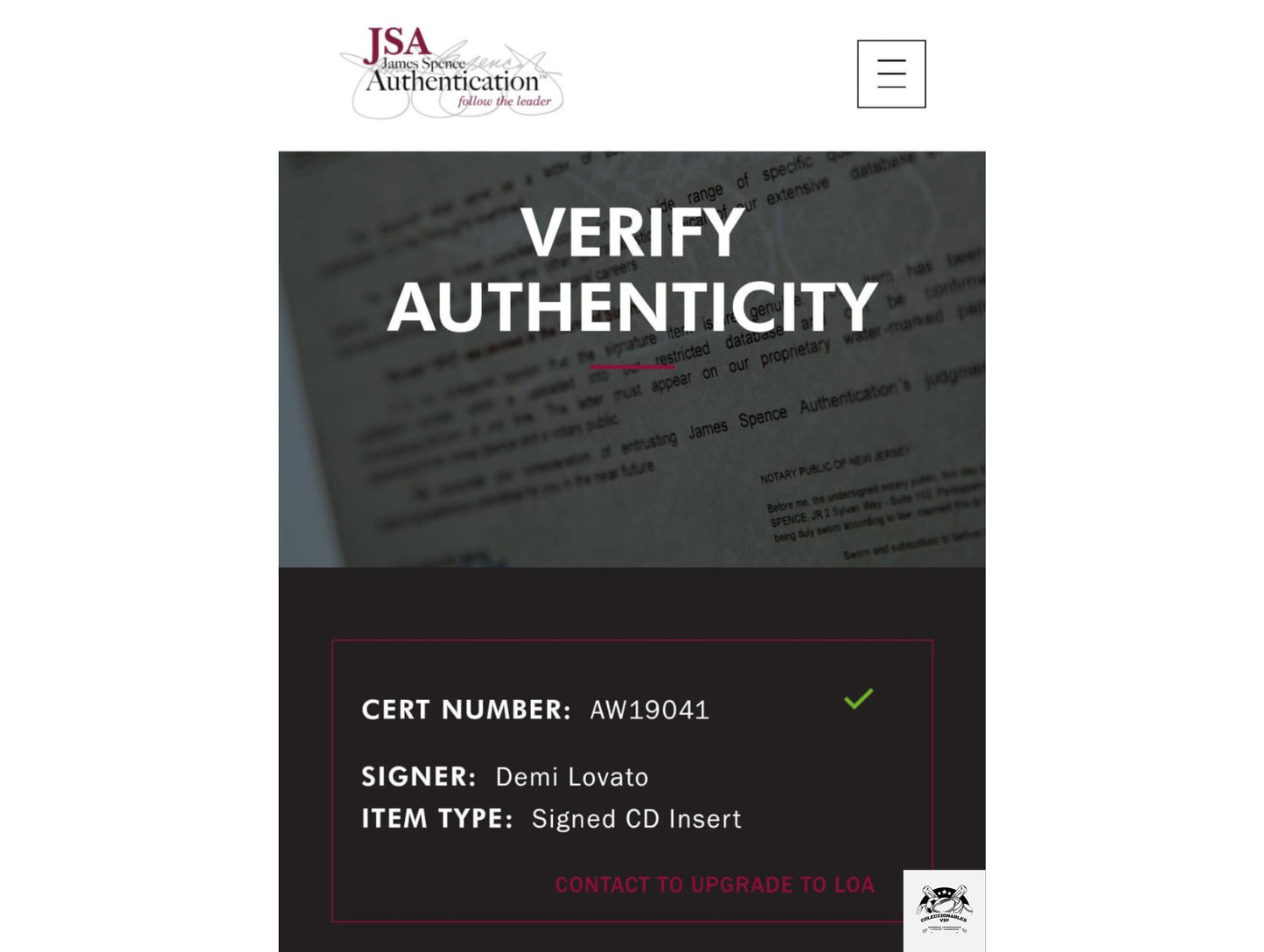 Demi Lovato autógrafo en portada de disco I ♥ Me certificado JSA AW19041