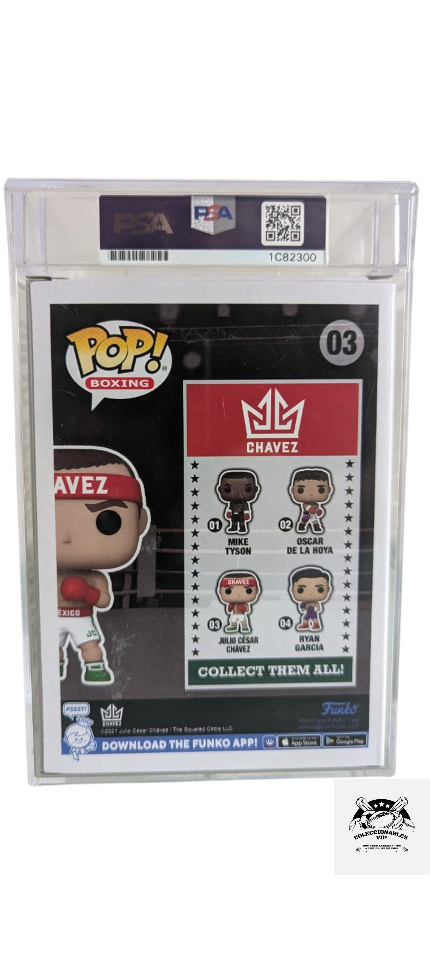 Julio Cesar Chávez funko autografiado firma certificada por PSA 1C82300.