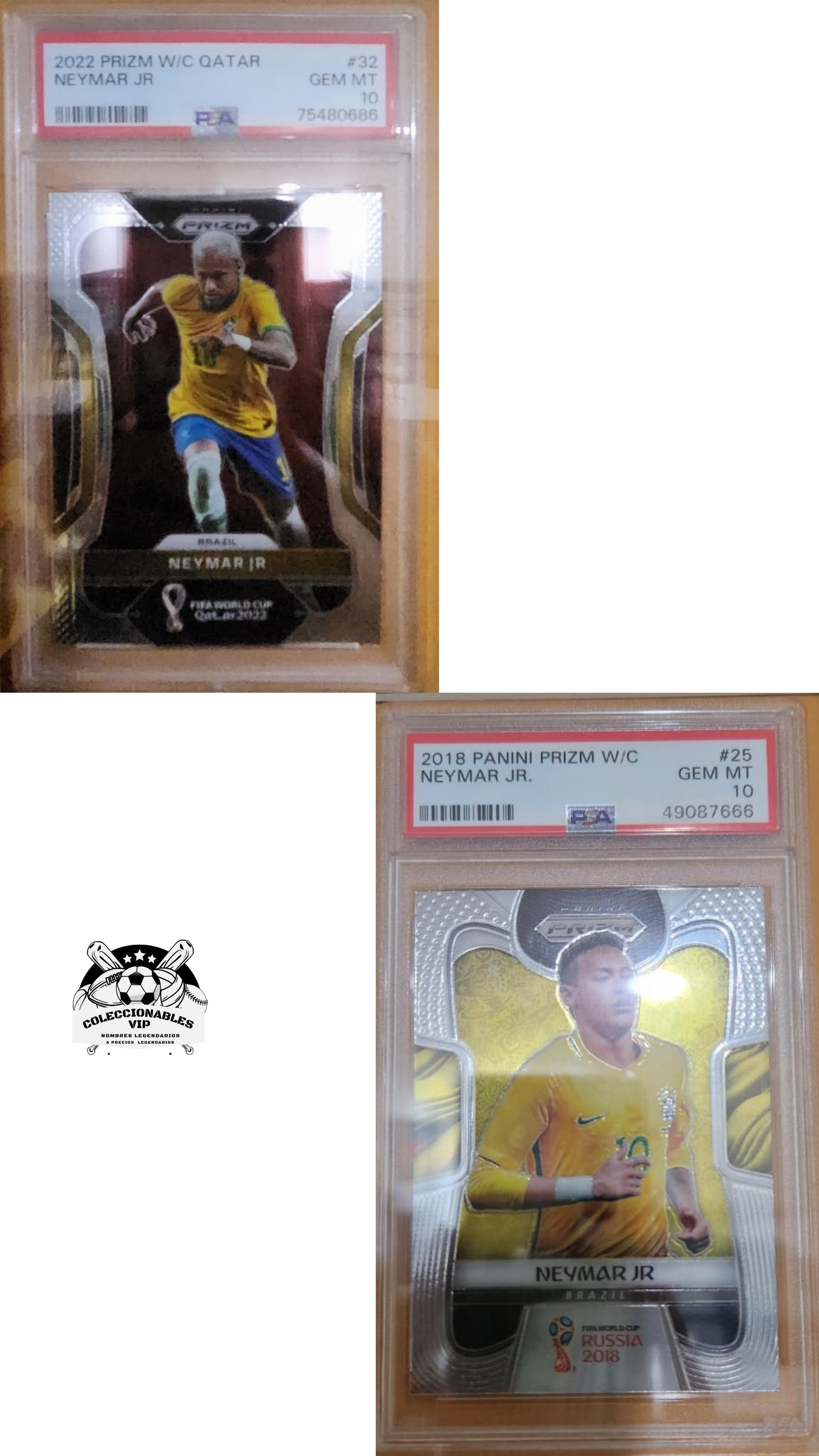 Neymar Jr Playera autografiada con tarjetas Enmarcada firma autentificada por la compañía Beckett con el número WS01055.