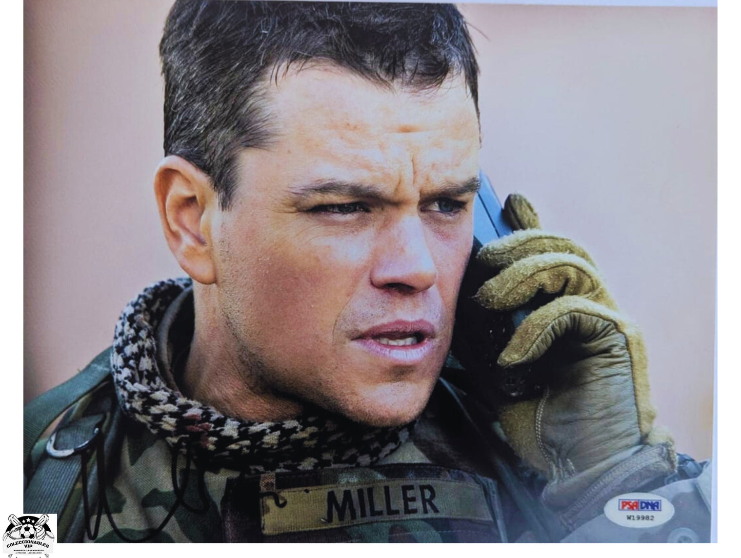 Matt Damon fotografía autografiada firma certificada por PSA W19982