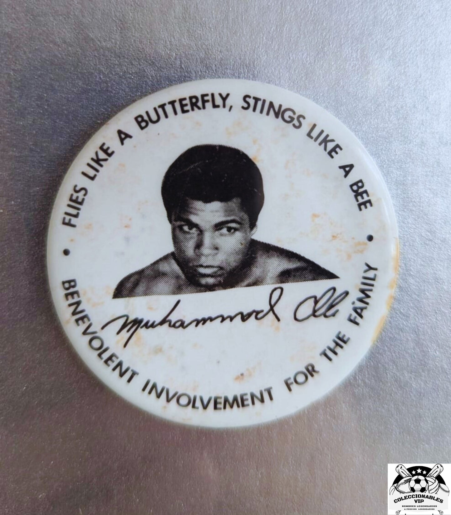 Muhammad Ali cuadro con Volante, boletos auténticos de sus peleas, pin de promoción y fotografía auténtica de los 70 s