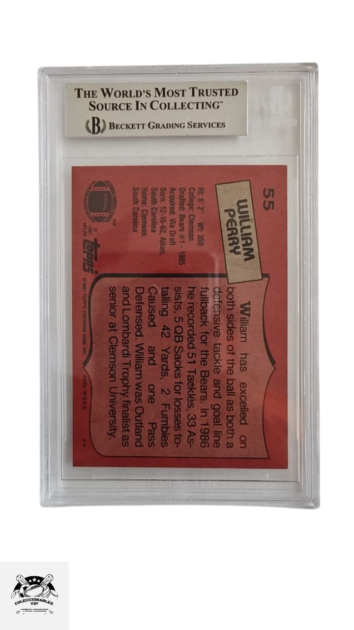 William Perry TARJETA Bears 00016257055 autografiada autógrafo certificado por Beckett.
