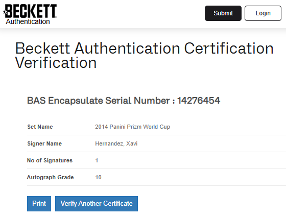 Xavi Hernandez TARJETA España 00014276454 autografiada autógrafo certificado por Beckett.
