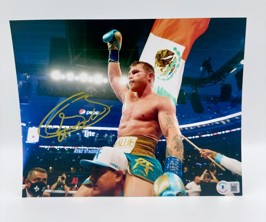 Saul “Canelo” Álvarez Fotografía Autografiada firma certificada por Beckett BF79552.