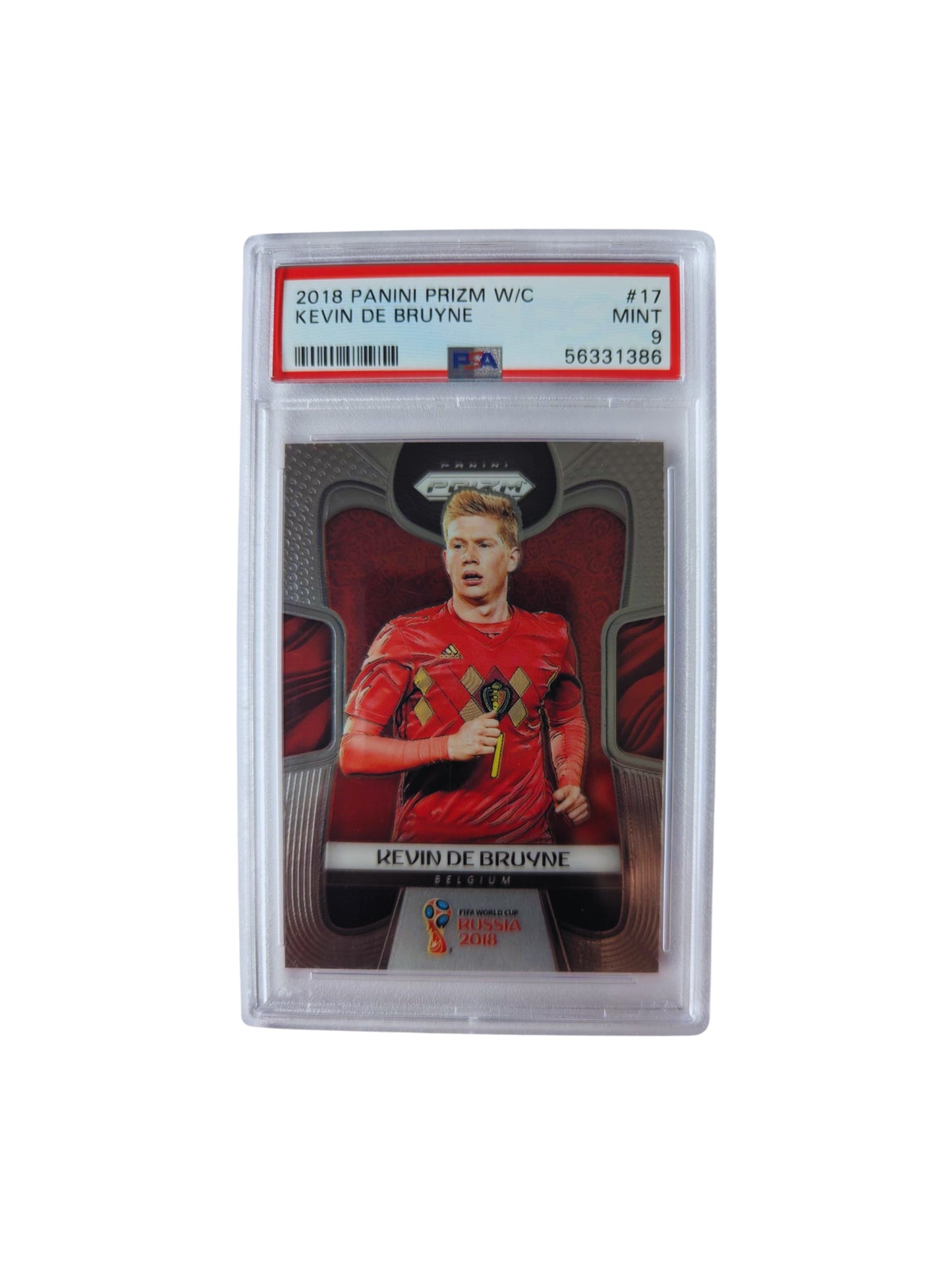 TARJETA 2018 Panini Prizm Kevin de Bruyne certificado PSA 56331386.