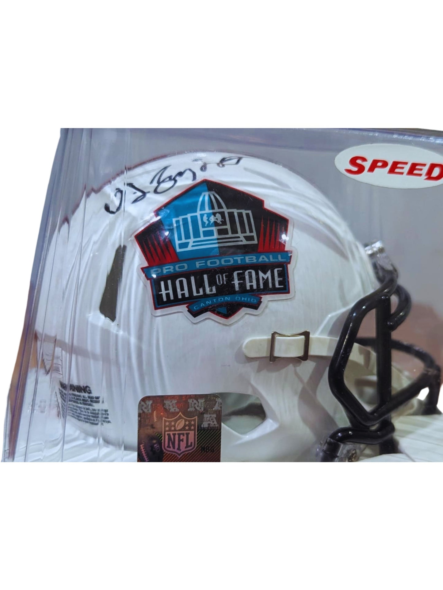 Mini Casco firmado Hall of Fame por O.J. Simpson certificado por JSA WA221316.