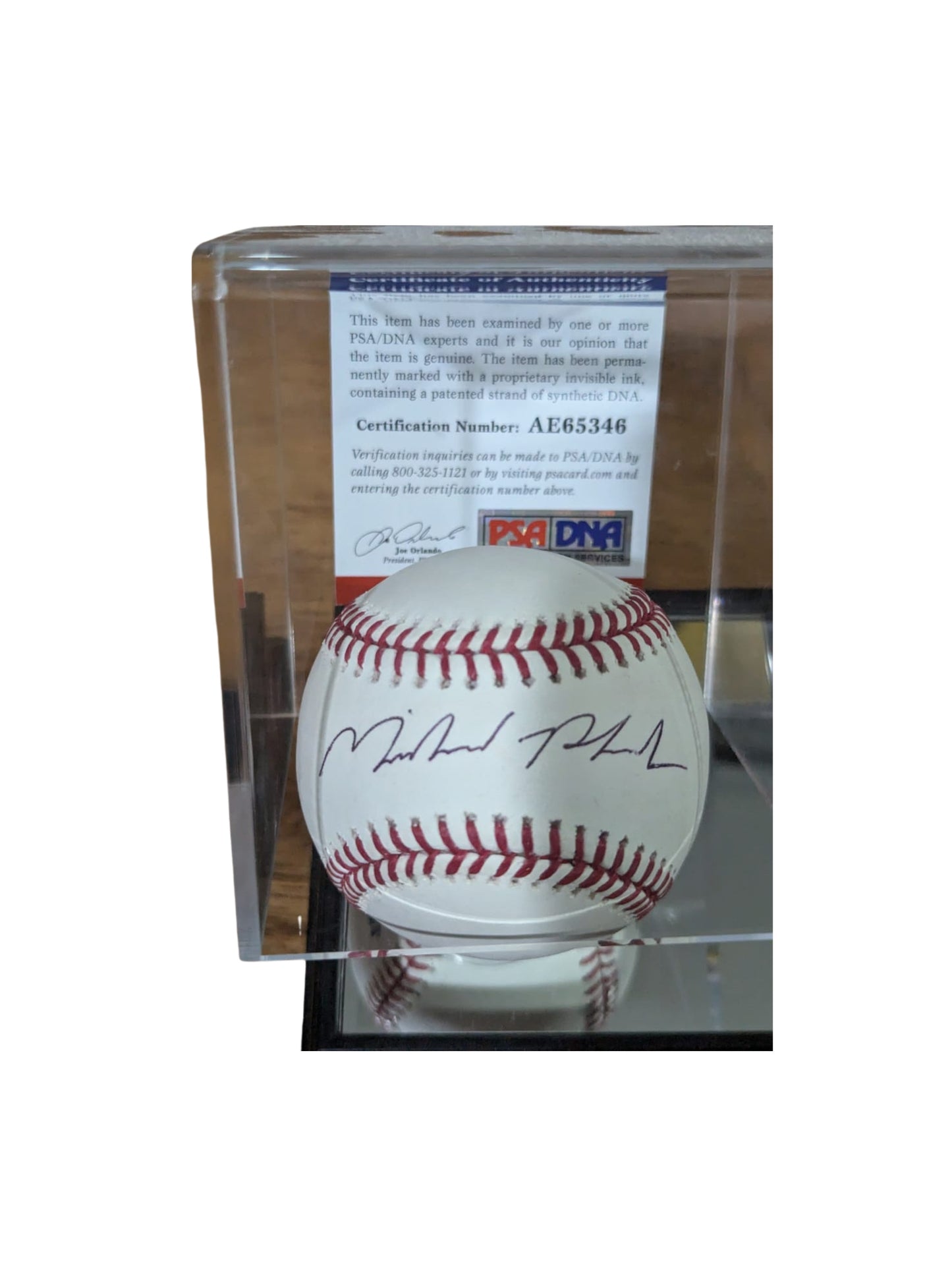 Pelota Raelings Baseball firmada por Michael Phelps firma certificada por PSA/DNA AE65346