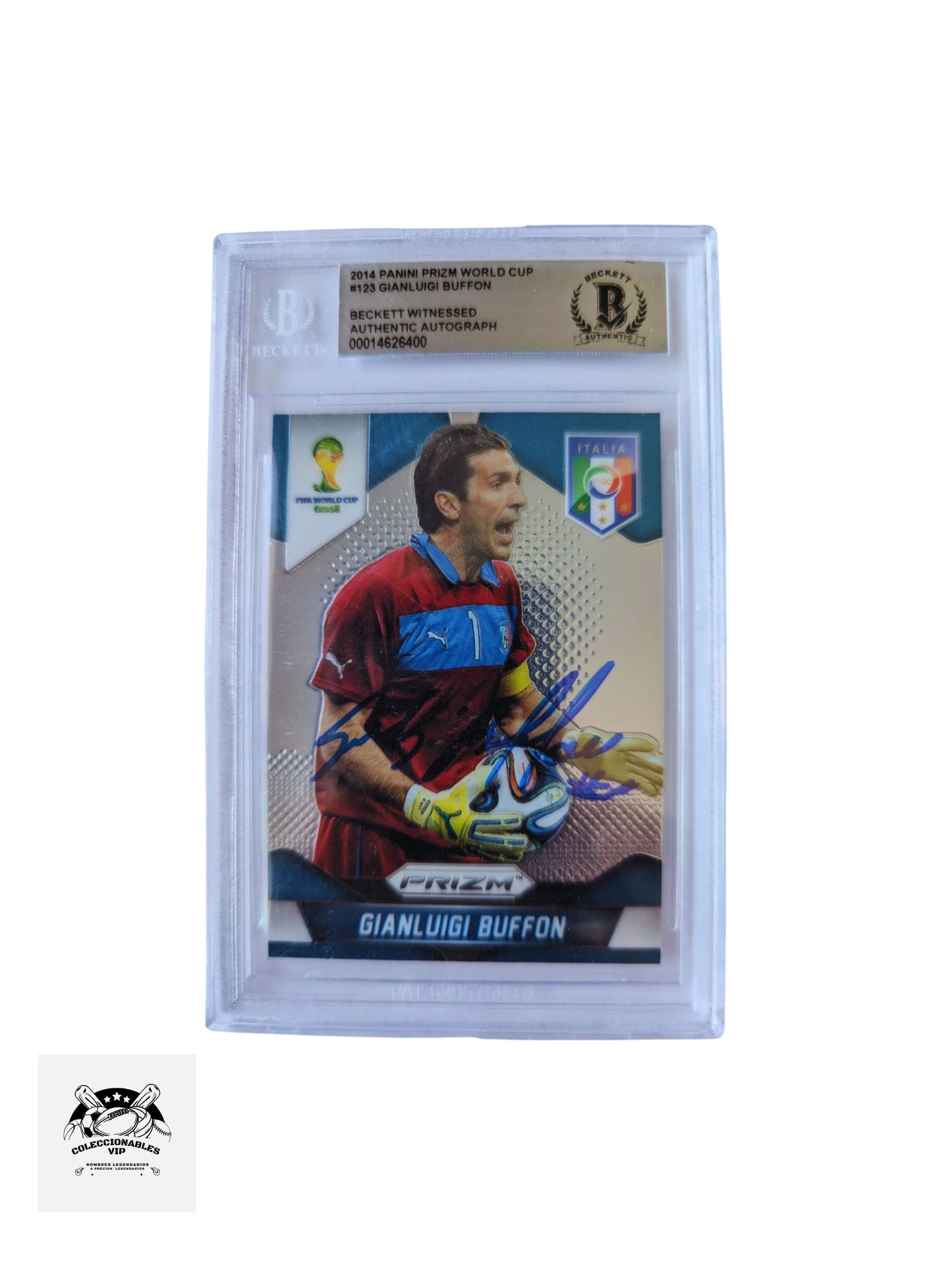 TARJETA 00014626400 autografiada por Gianluigi Buffon certificado el autógrafo por Beckett.