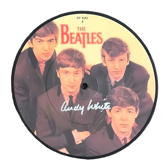 Andy White The Beatles Fotografía Y Vinil Autografiado Enmarcada certificada por JSA
