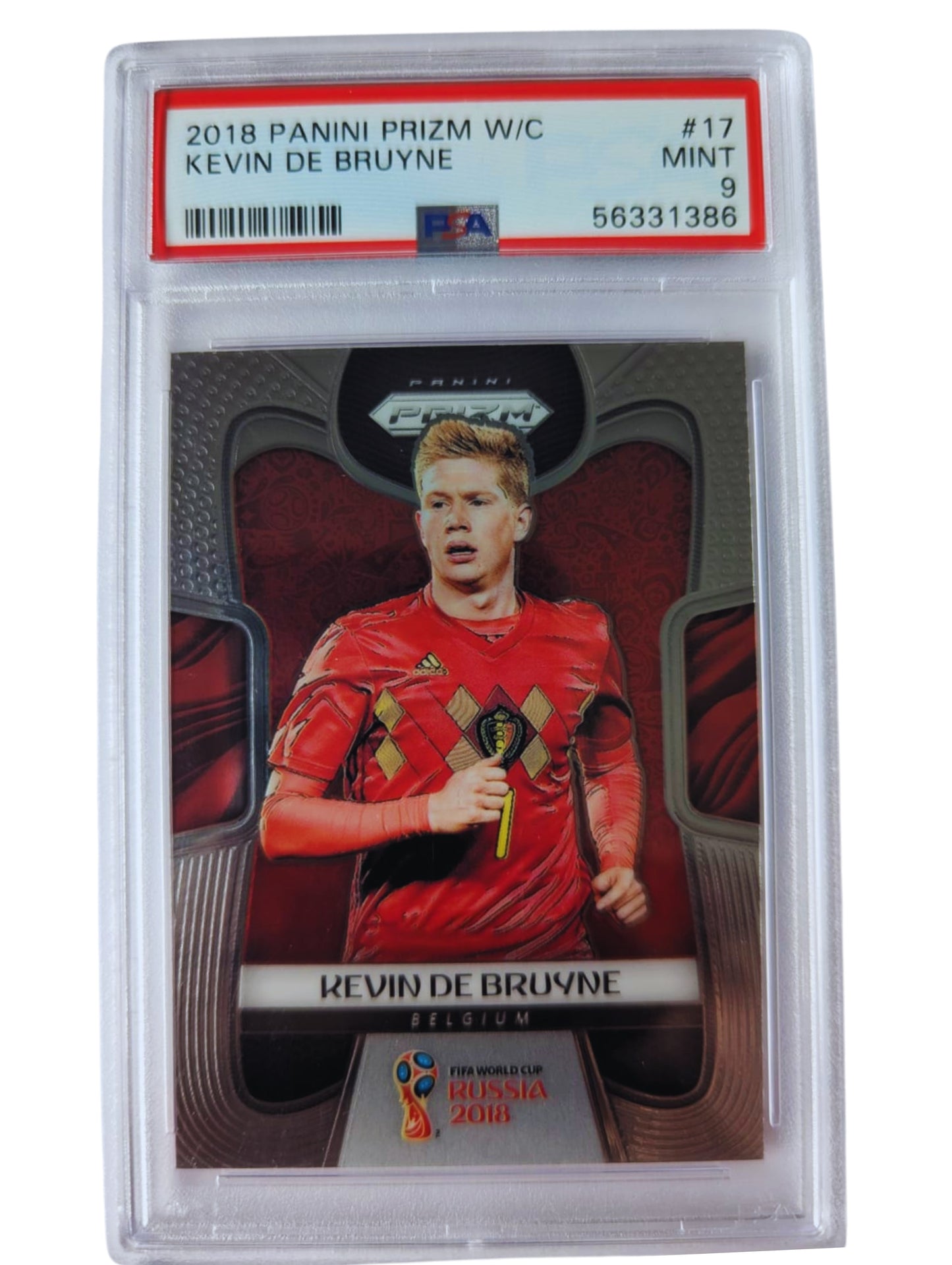 TARJETA 2018 Panini Prizm Kevin de Bruyne certificado PSA 56331386.