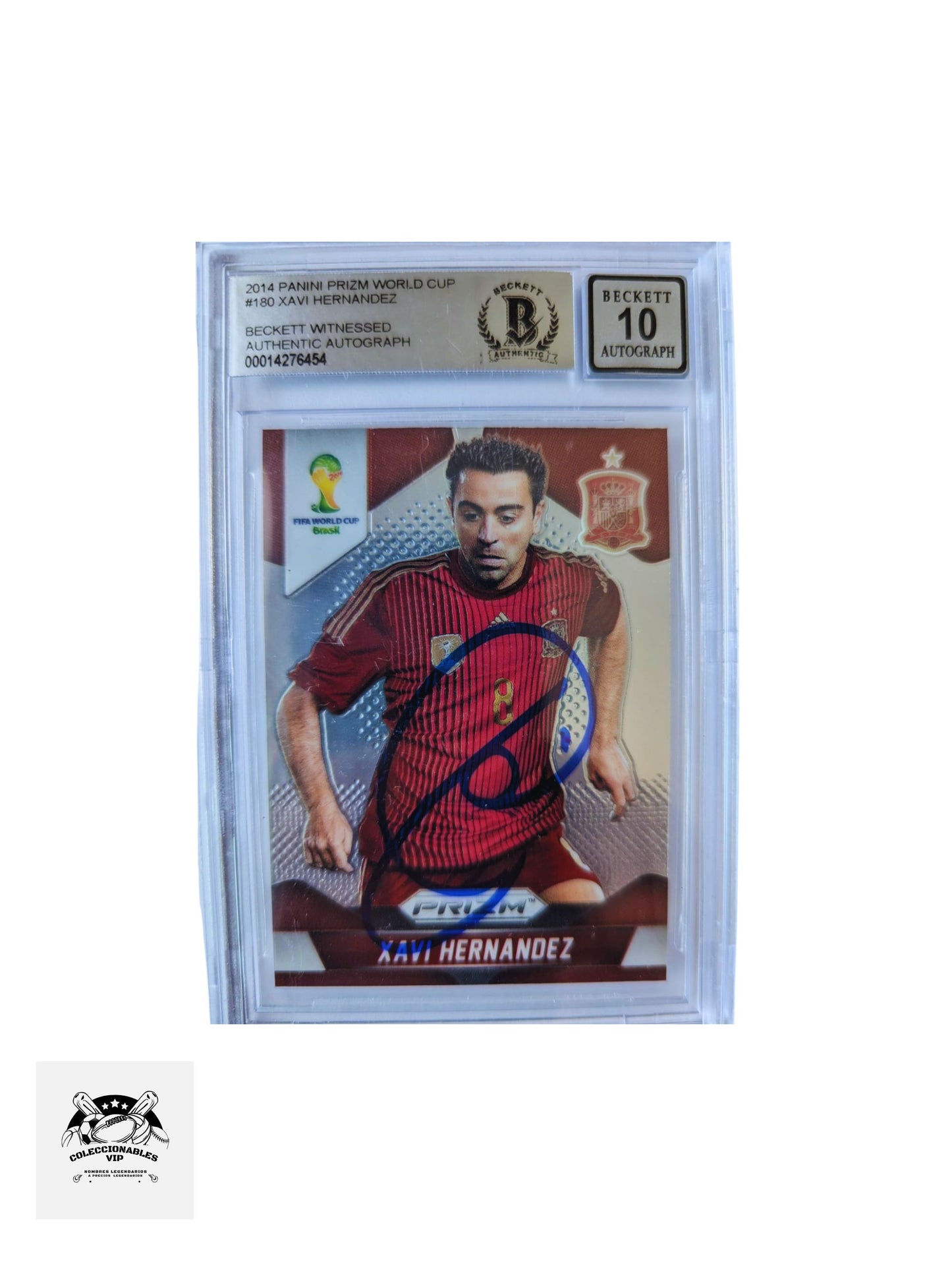 TARJETA  00014276454 autografiada por Xavi Hernández autógrafo certificado por Beckett