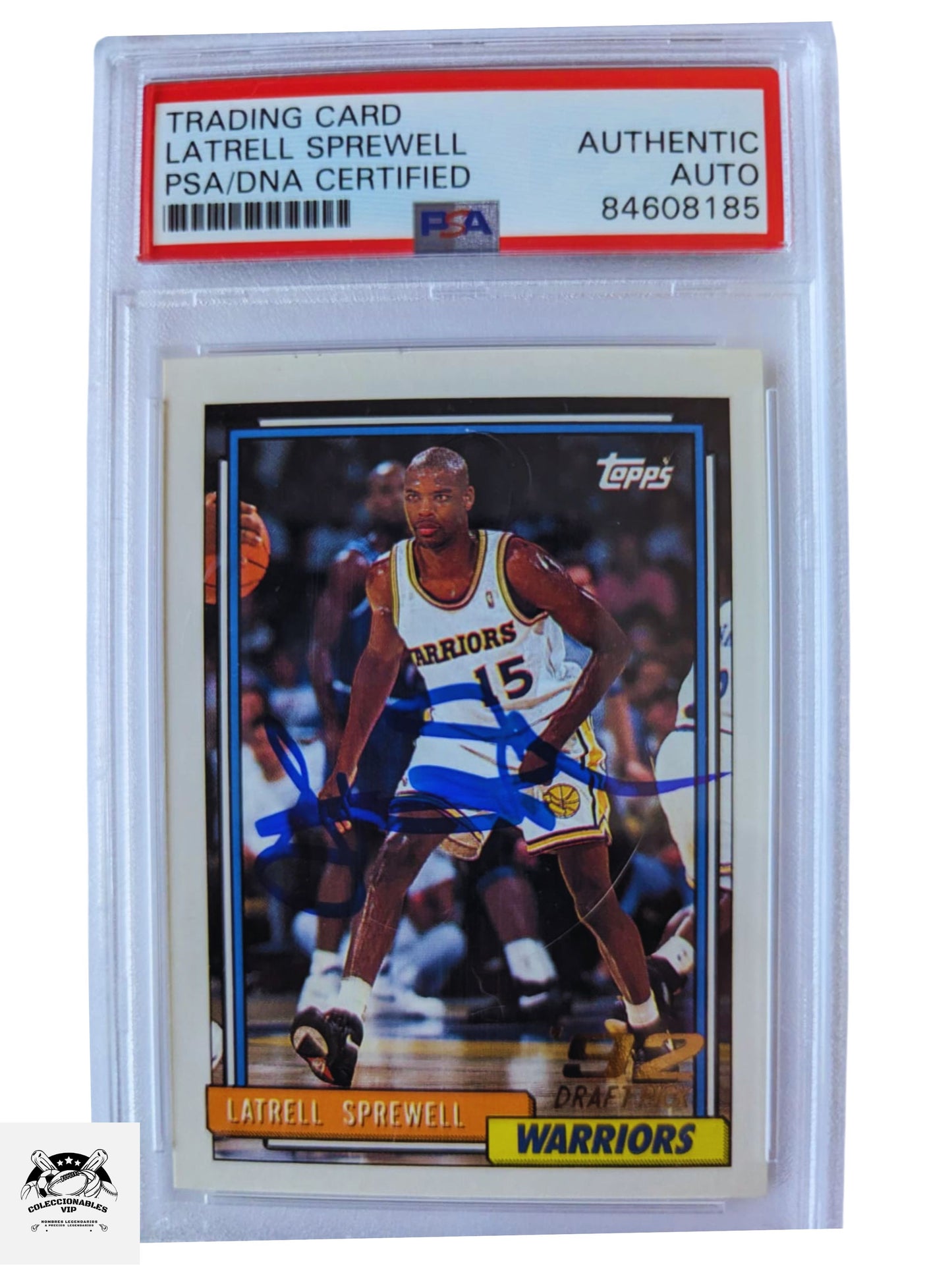 Tarjeta autografiada por Latrell Sprewell autenticada por PSA 84608185.