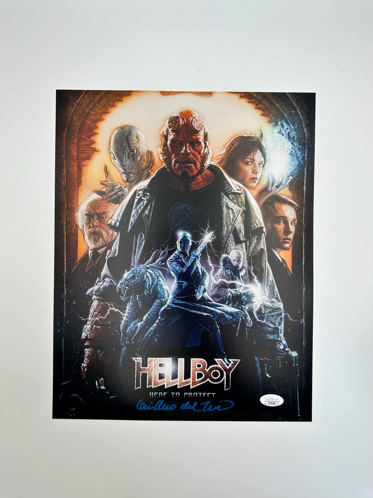 Guillermo del Toro fotografía autografiada Hellboy certificado JSA CF51230
