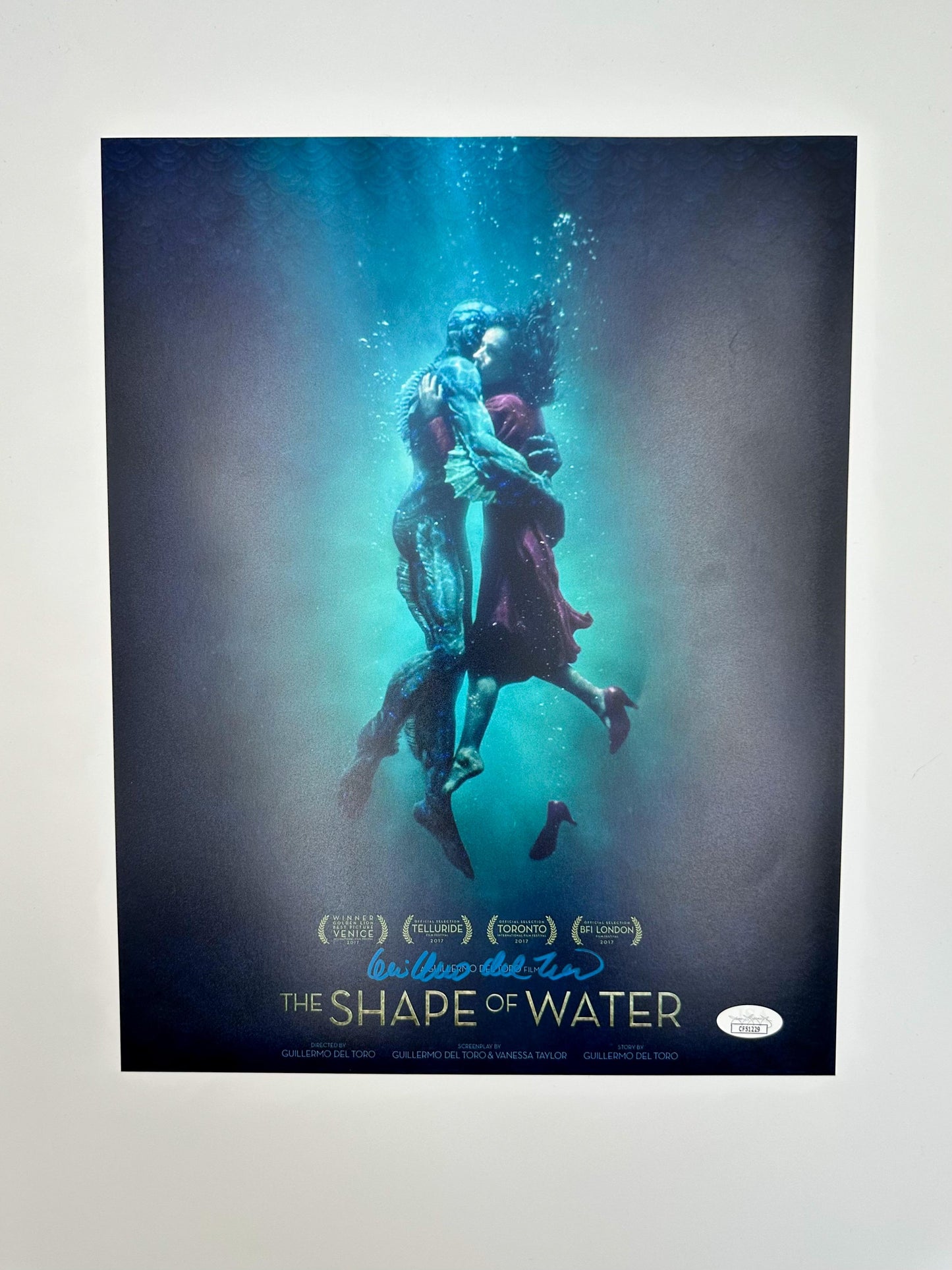 Guillermo del Toro fotografía autografiada La forma del Agua certificado JSA CF51229