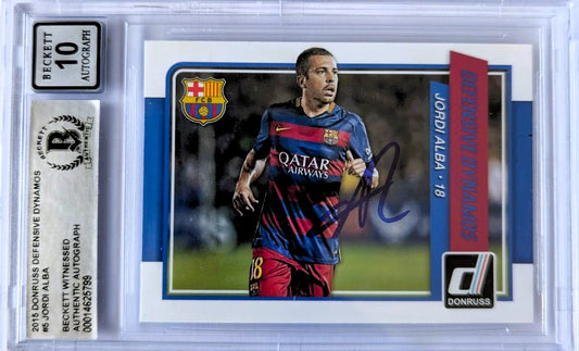 Jordi Alba Tarjeta 2015 Barcelona Autografiada Autenticada por Beckett 00014625799