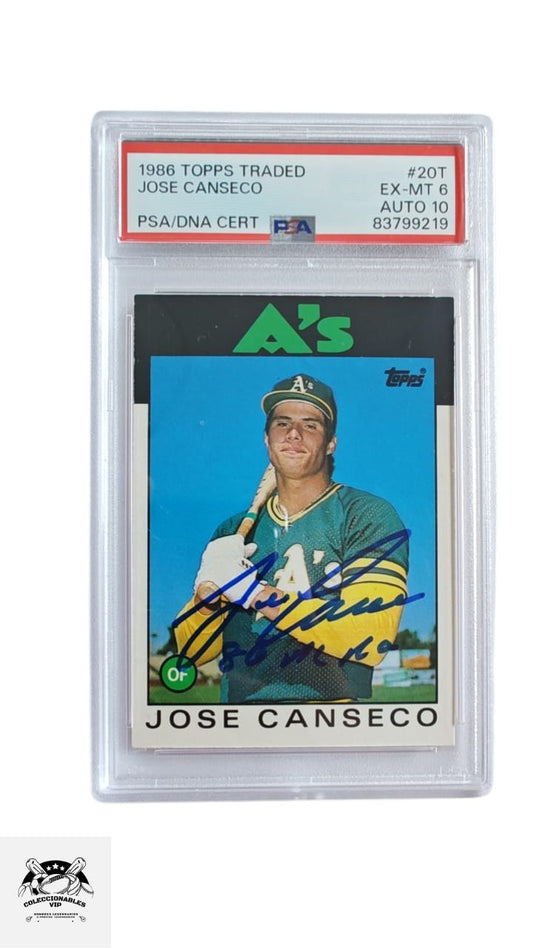 Tarjeta autografiada por José Canseco autenticada por PSA 83799219.