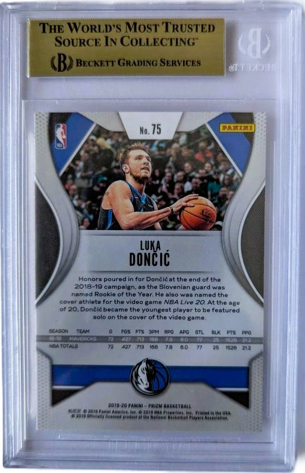 Luka Doncic Tarjeta Panini #75 Mavericks Graduada por Beckett 0016553125
